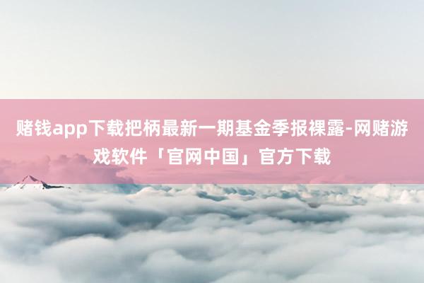 赌钱app下载把柄最新一期基金季报裸露-网赌游戏软件「官网中国」官方下载