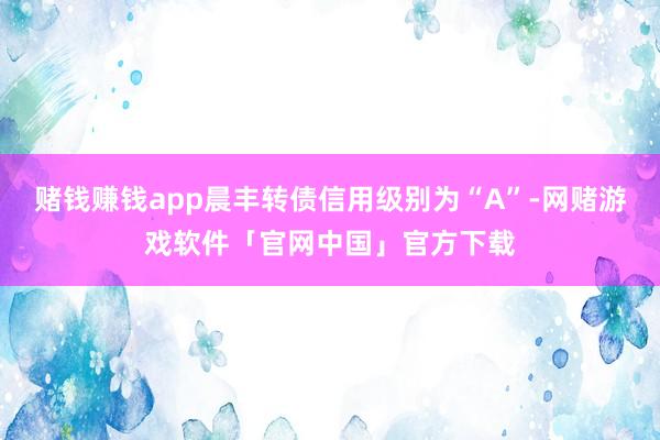 赌钱赚钱app晨丰转债信用级别为“A”-网赌游戏软件「官网中国」官方下载